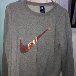 Grey NIKE sweatshirt Rose Gold swoosh